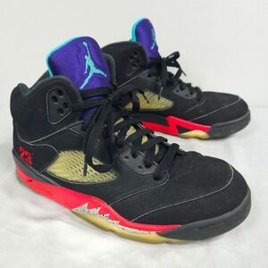 Nike Air Jordan 5 Top 3 Shoes Men Size 8.5 Black Suede Bred Grape CZ1786-001